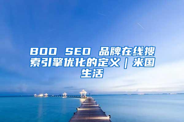 BOO SEO 品牌在线搜索引擎优化的定义｜米国生活