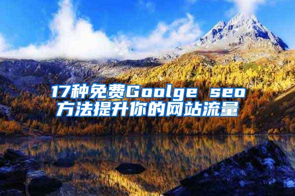 17种免费Goolge seo方法提升你的网站流量