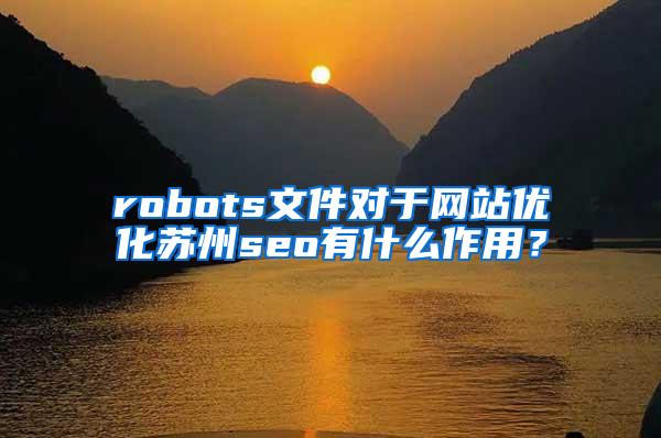 robots文件对于网站优化苏州seo有什么作用？