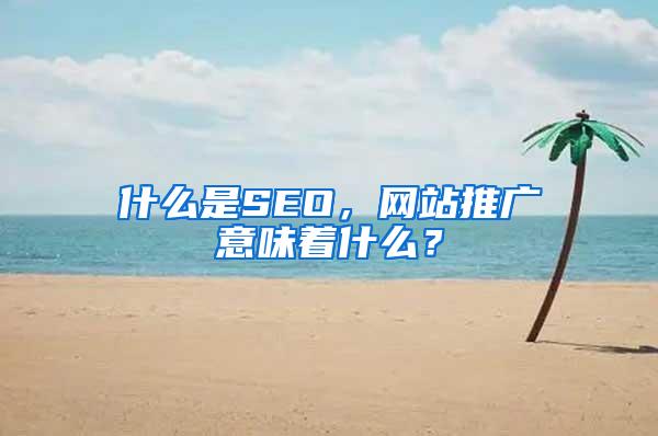 什么是SEO，网站推广意味着什么？