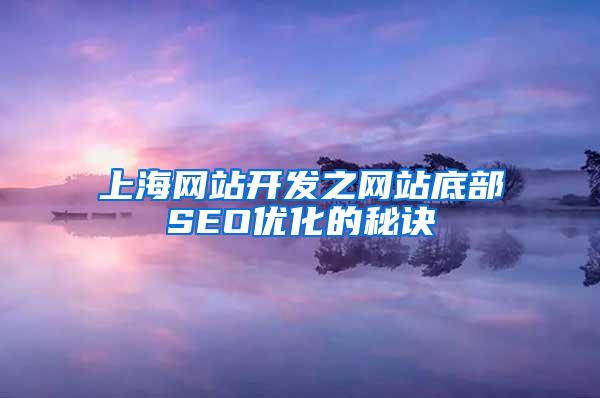 上海网站开发之网站底部SEO优化的秘诀
