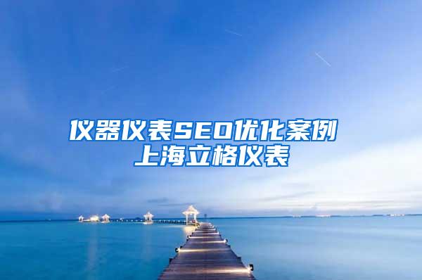 仪器仪表SEO优化案例 上海立格仪表