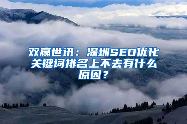 双赢世讯：深圳SEO优化关键词排名上不去有什么原因？