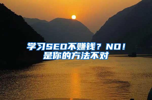 学习SEO不赚钱？NO！是你的方法不对