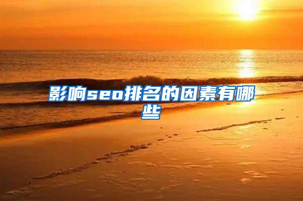 影响seo排名的因素有哪些