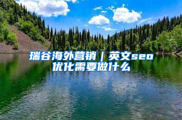 瑞谷海外营销｜英文seo优化需要做什么