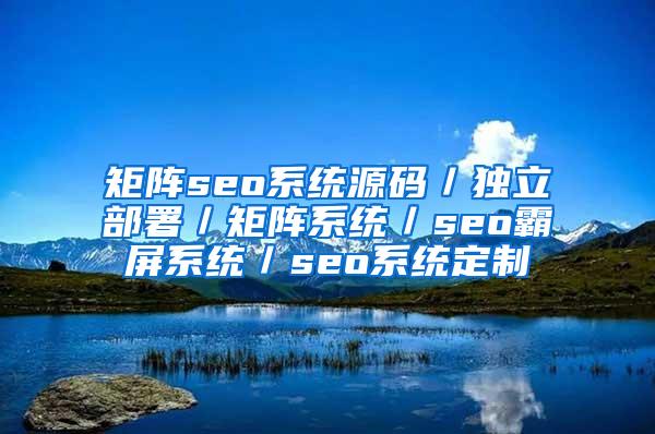 矩阵seo系统源码／独立部署／矩阵系统／seo霸屏系统／seo系统定制