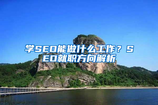 学SEO能做什么工作？SEO就职方向解析