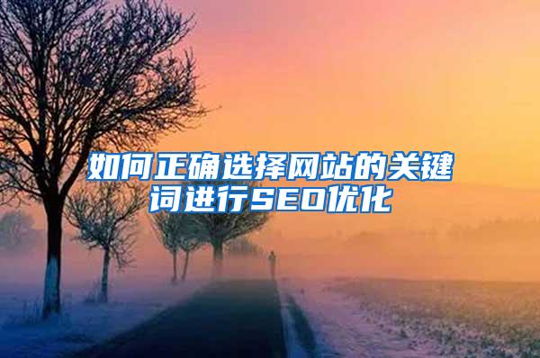 如何正确选择网站的关键词进行SEO优化