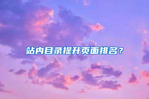 站内目录提升页面排名？