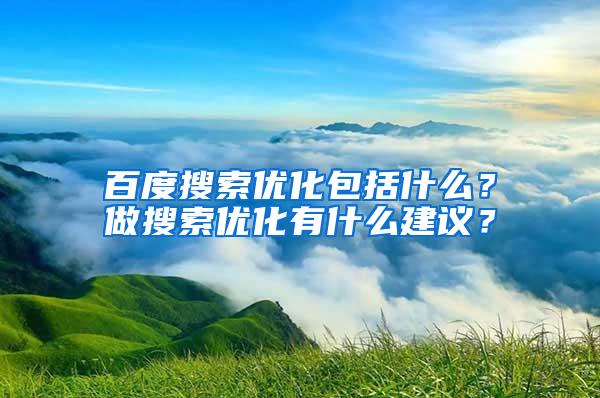 百度搜索优化包括什么？做搜索优化有什么建议？