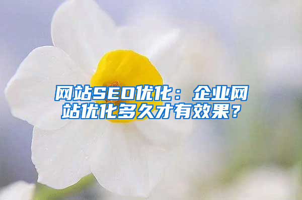 网站SEO优化：企业网站优化多久才有效果？