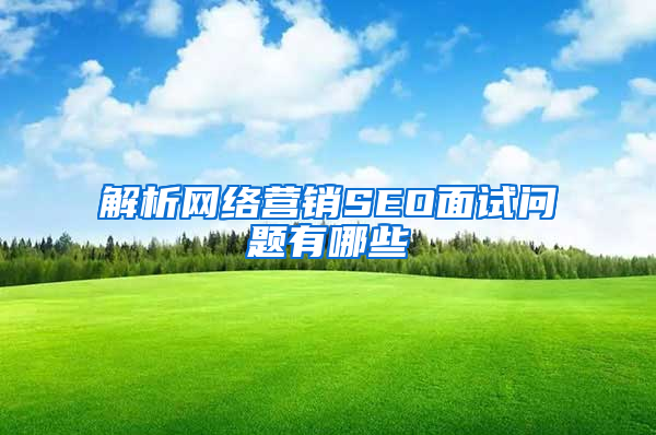 解析网络营销SEO面试问题有哪些