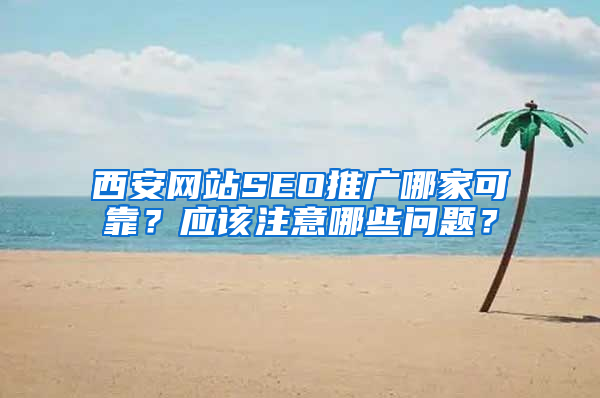 西安网站SEO推广哪家可靠？应该注意哪些问题？