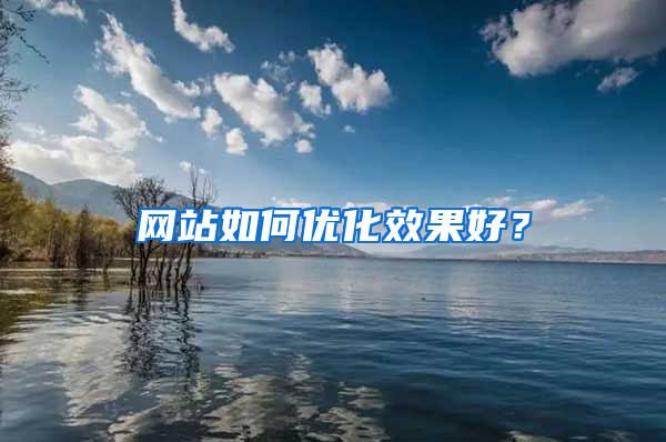 网站如何优化效果好？