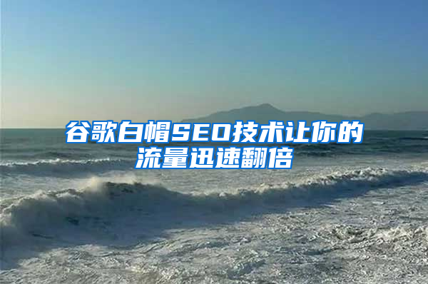 谷歌白帽SEO技术让你的流量迅速翻倍