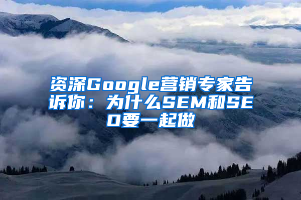 资深Google营销专家告诉你：为什么SEM和SEO要一起做