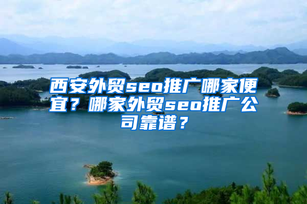 西安外贸seo推广哪家便宜？哪家外贸seo推广公司靠谱？