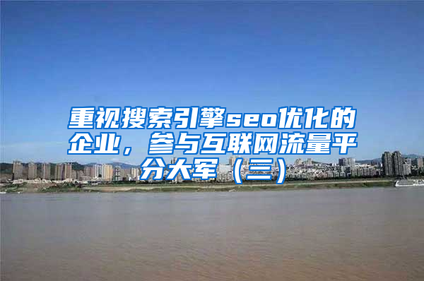 重视搜索引擎seo优化的企业，参与互联网流量平分大军（三）