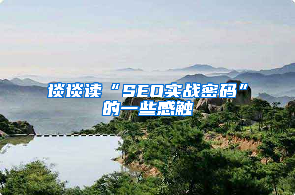 谈谈读“SEO实战密码”的一些感触