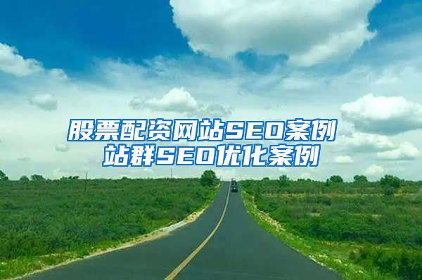 股票配资网站SEO案例 站群SEO优化案例