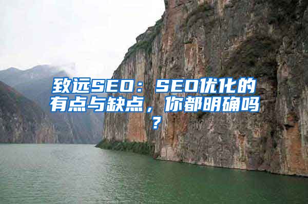 致远SEO：SEO优化的有点与缺点，你都明确吗？