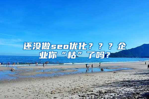 还没做seo优化？？？企业你“枯”了吗？