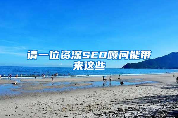 请一位资深SEO顾问能带来这些