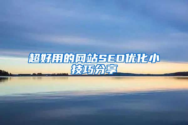 超好用的网站SEO优化小技巧分享