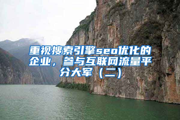 重视搜索引擎seo优化的企业，参与互联网流量平分大军（二）