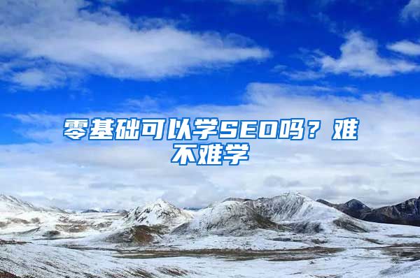 零基础可以学SEO吗？难不难学