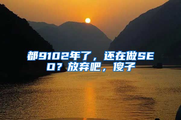 都9102年了，还在做SEO？放弃吧，傻子